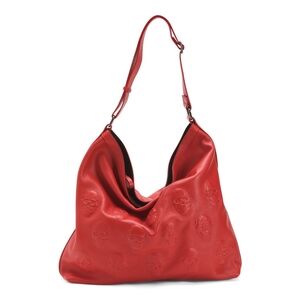 NEW IO Pelle Skull Embossed Hobo Bag